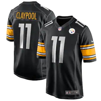 mens nike chase claypool black pittsburgh steelers game jer